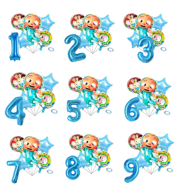 Blue Cocomelon Balloons Age 0-9 Cute baby Balloon Kids Birthday Party Decoration