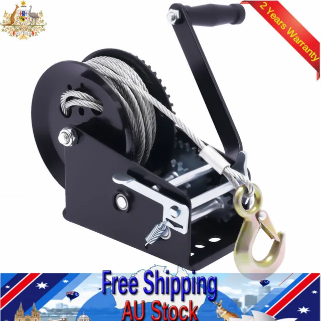 Manual Winch 3306.93lbs Boat Winch Hand Crank Winch With 32.81ft Cable 4:1/8:1