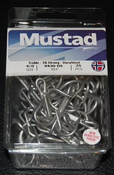 MUSTAD TREBLE HOOKS, #3553, Size 3/0, 5 Count (New/Old Stock) $8.99 -  PicClick