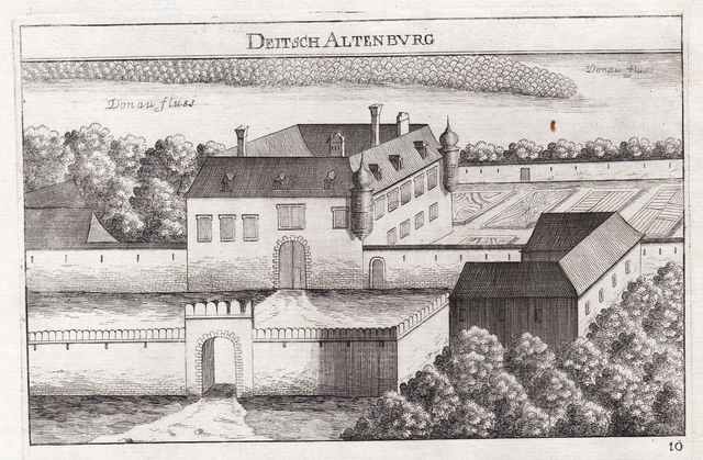 Bagno Deutsch-Altenburg Bassa Austria Incisione Stampa Antica Vischer 1672