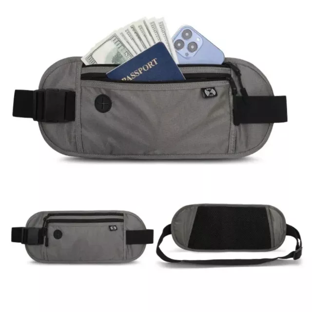 RFID Blocking Waist Pack Waterproof Phone Belt Security Money Belt