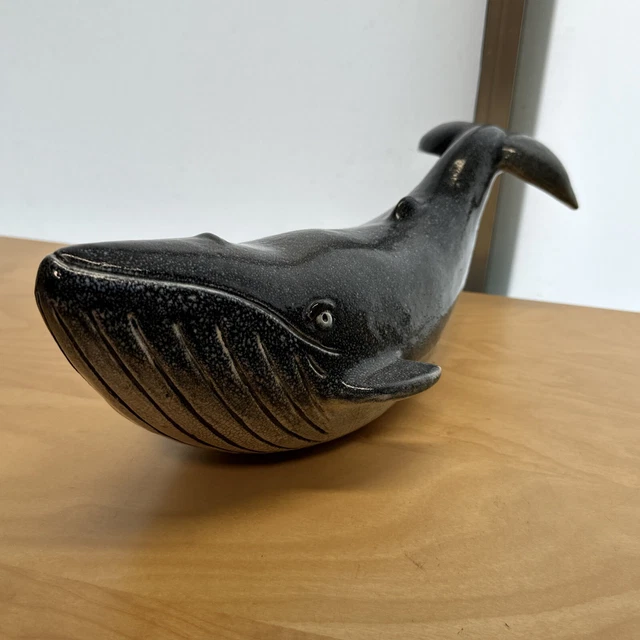 Crazy Clay Humpback Whale 13" Raku Ceramic Figurine by Gerhard de Beer S. Africa 2