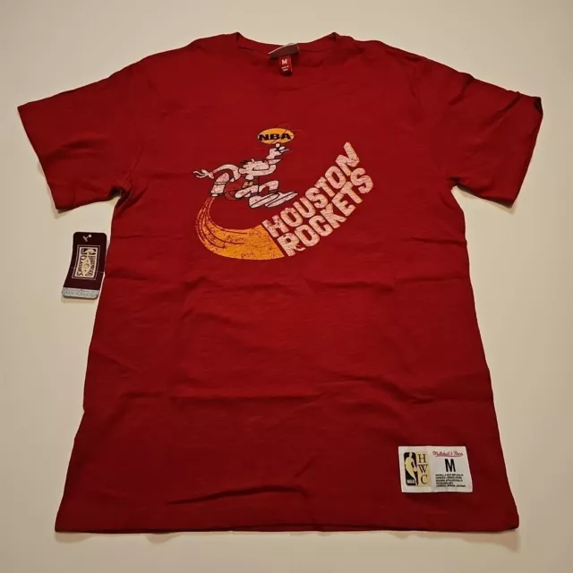 NWT Houston Rockets NBA Legendary Slub Red T-Shirt Mitchell & Ness Medium New