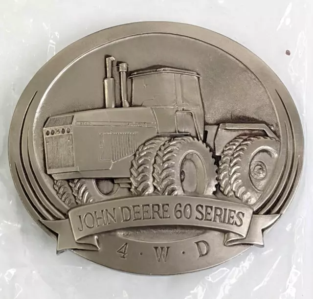 John Deere 60 Series 4WD Tractor Pewter Belt Buckle 1989 Moline IL