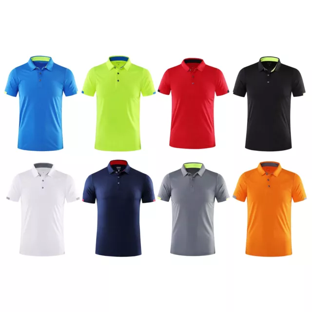 Soft Mens Short Sleeve Quick-Drying Button breathable Turn-Down Collar