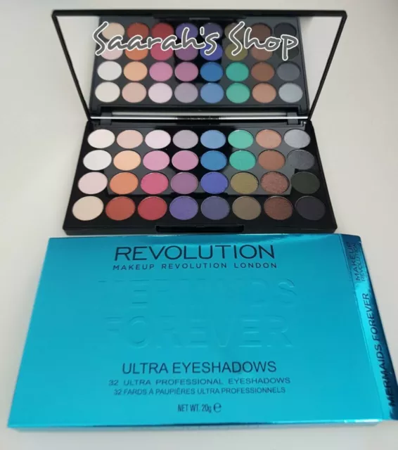 Makeup Revolution Ultra 32 Lidschatten Palette Meerjungfrauen Forever Verpackt &