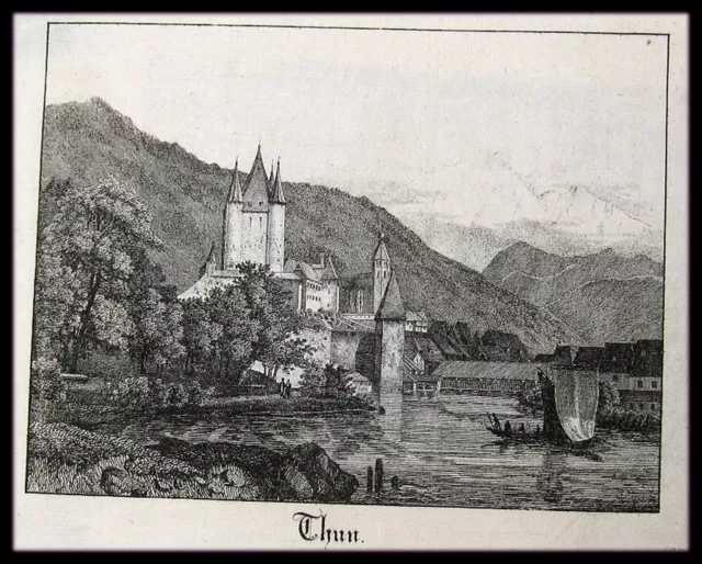 THUN, Schweiz. Originale Lithographie 1835