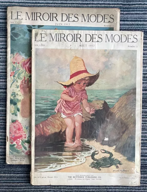 Journaux Le Miroir des Modes - Juin et Août 1917