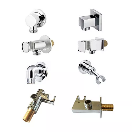 Wall Mounted Brass Union Outlet Elbow Bracket Shower Handset Holder Square Round