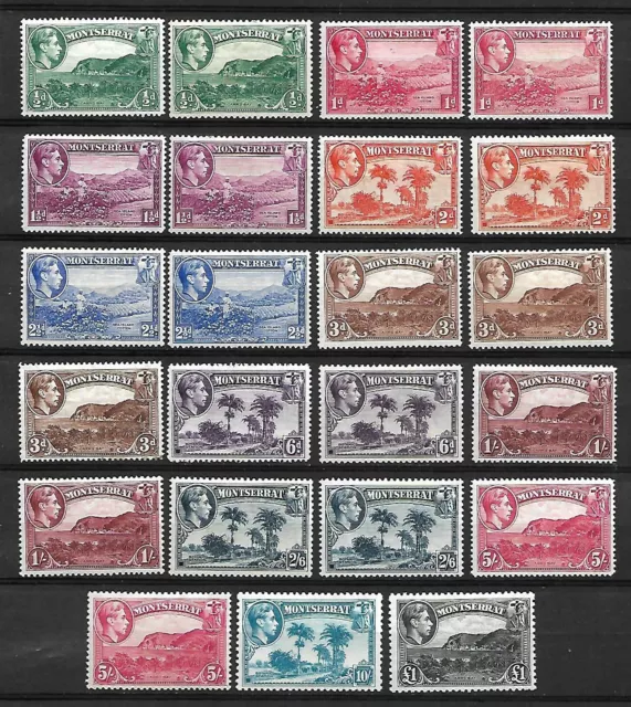 MONTSERRAT 1938/48 Stamps Set SG101/12 Mounted Mint