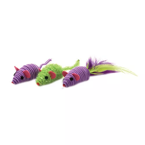 OurPets Trois Twined Souris Cataire Jouet Vert, Violet, 1 Chaque/3 Pk , Mass Par