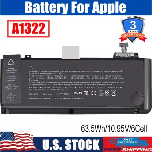 New A1322 Battery For Macbook Pro 13" A1278 Mid 2009/2010/2011/2012 TOP Quality