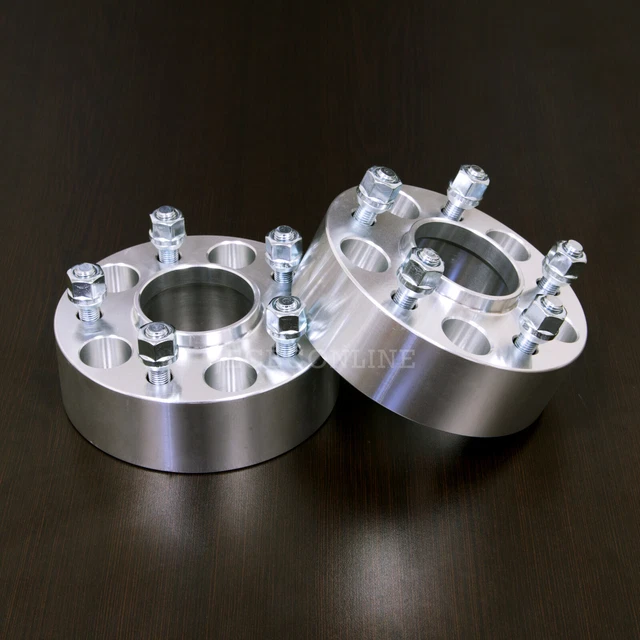 2pc 2" Thick Hubcentric 5x5.5 to 5x5.5 Wheel Spacers | 77.8mm | 9/16" Studs Nuts
