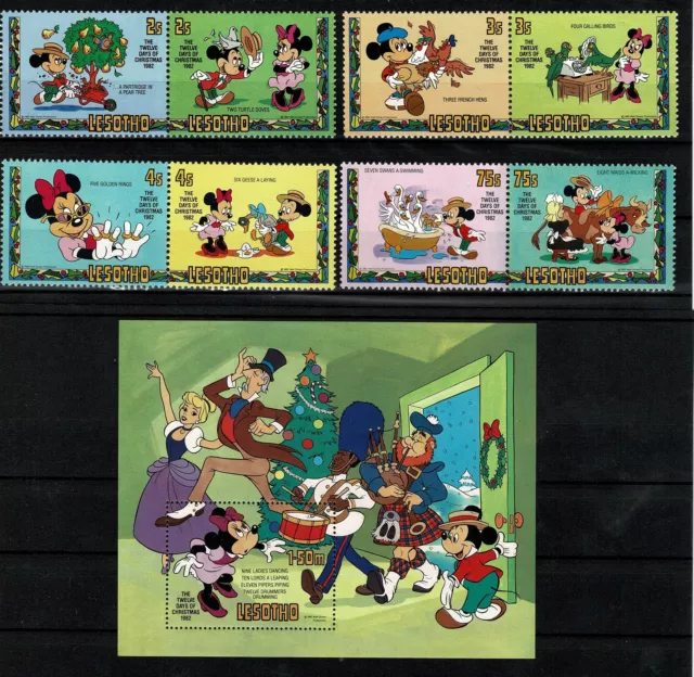 Lesotho 1983 Disney Serie Weihnachten 83 - 8 V 1 Bf MNH MF101142