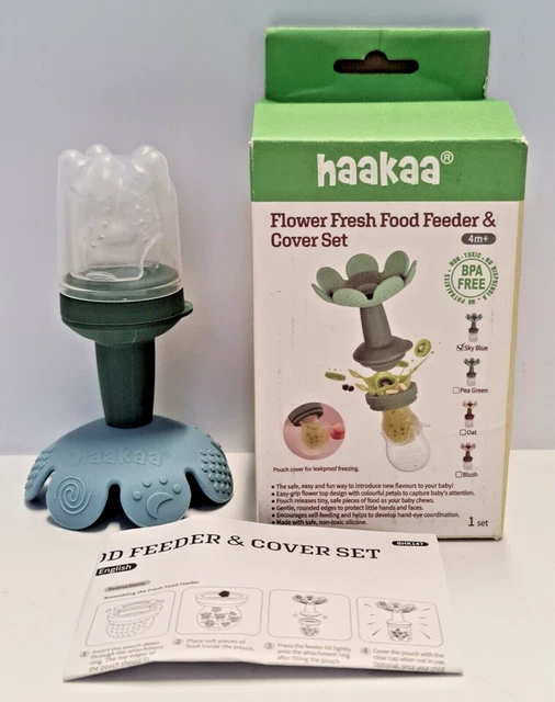 Juego de alimentador y cubierta de alimentos frescos con flores Haakaa® alimentador para bebés 4 m+