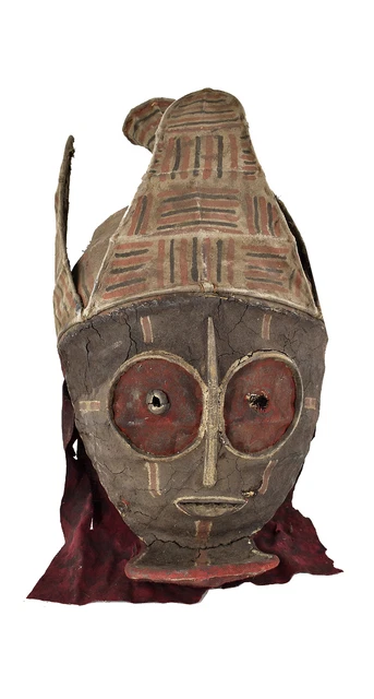 Chokwe Helmet Mask With Cloth Congo