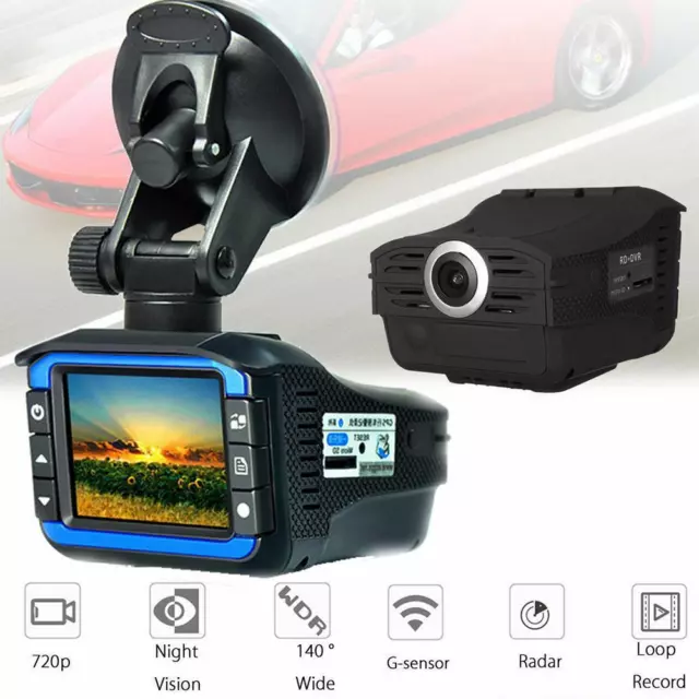 2-IN-1 Anti-Radar Police Speed Car Recorder 360 Dash Camera Night V7O1