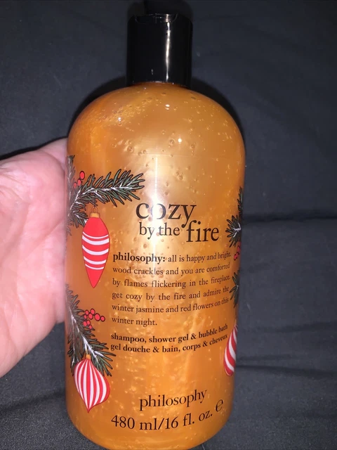 Philosophy Cozy By The Fire Shampoo Bubble Bath Shower Gel Body Wash 16 Oz New
