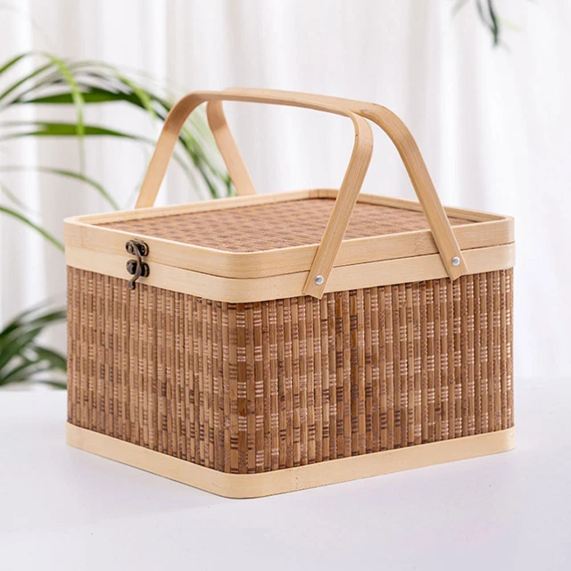 Panier Tressé Portatif En PP Kaki - Panier à Fruits, Dessert, Courses - Pratique