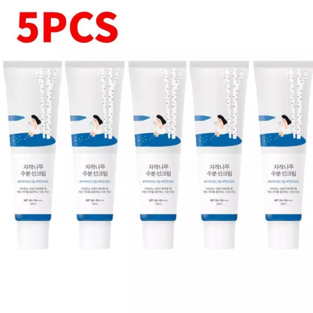 5xROUND LAB crema solare idratante succo di betulla fattore di protezione solare 50+ pa+++ 50ml