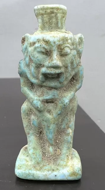 Ancient Egyptian Faience Amuelt,amazing Rare Faience Figurine Amuelt