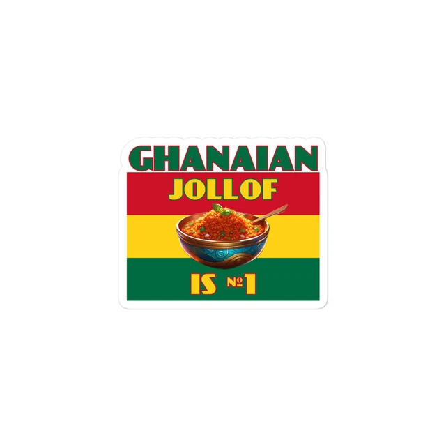 &GHANAIAN JOLLOF& BUBBLEFREE stickers Ghana African Cuisine Rice