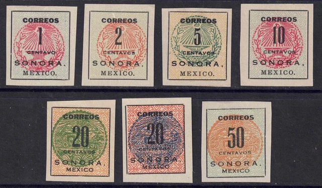 Mexico Scott 394-400, 1c – 50c “SONORA” Issue of 1914 NGAI ae270
