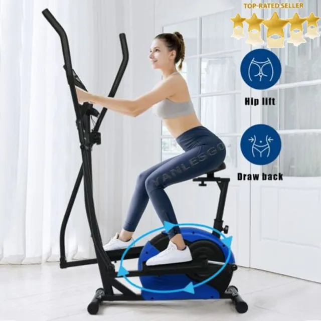 Elliptical Machine Cross Trainer 2 in 1 Exercise Bike Cardio Fitness Home Gym US