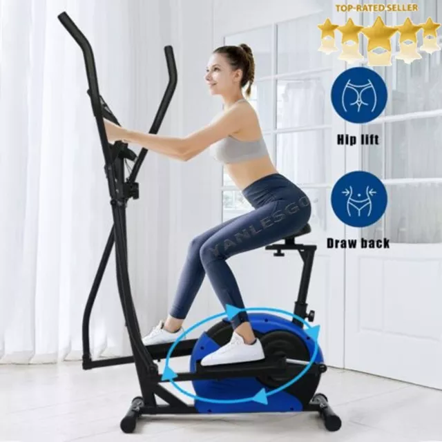 Elliptical Machine Cross Trainer 2 in 1 Exercise Bike Cardio Fitness Home Gym US Elliptical Machine Cross Trainer 2 in 1 Exercise Bike Cardio Fitness Home Gym US