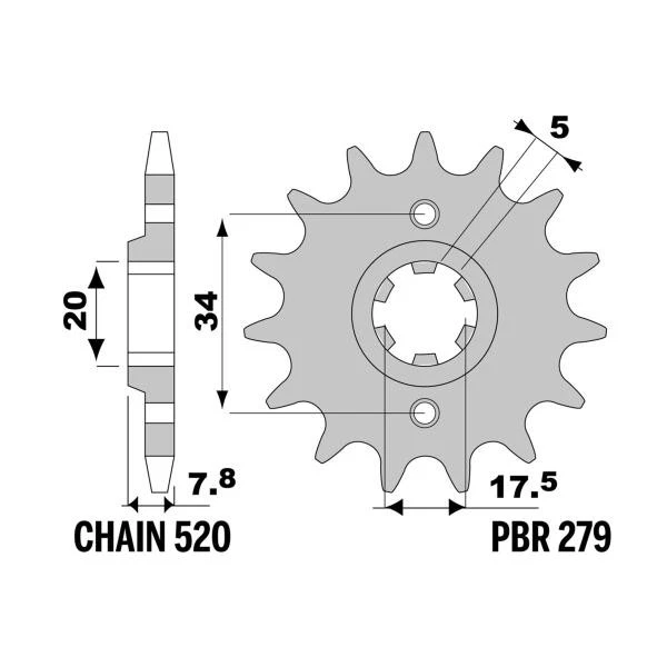 Pignone Anteriore JT 14 Denti Per Honda XR400R (1996