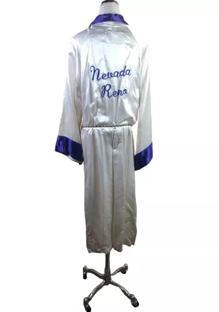 Vintage 60s Satin Boxing Robe Mens Large Nevada Reno Champ Tuf Wear Sydney Neb