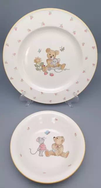 Mikasa Teddy Kids Set Plate and Bowl Teddy Bear Mouse Strawberries Set