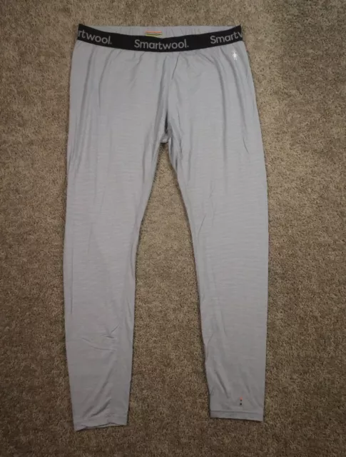SMARTWOOL BASE LAYER Pants Mens XL Gray Merino Wool Nylon Tapered ...