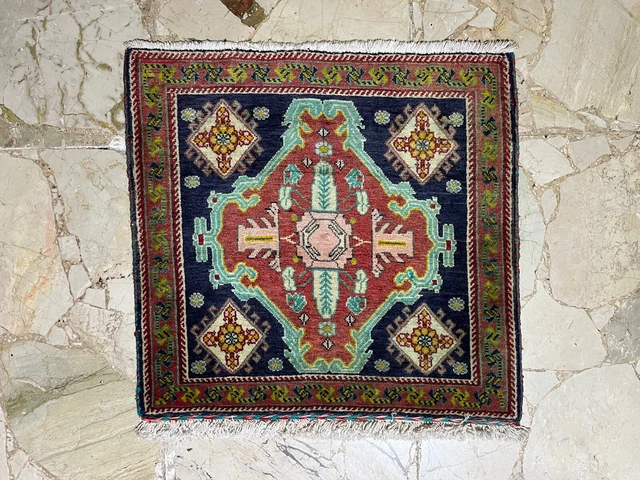 Tappeto Tabriz Persia Manifattura Antica Misura 0.57m X 0.57m Circa