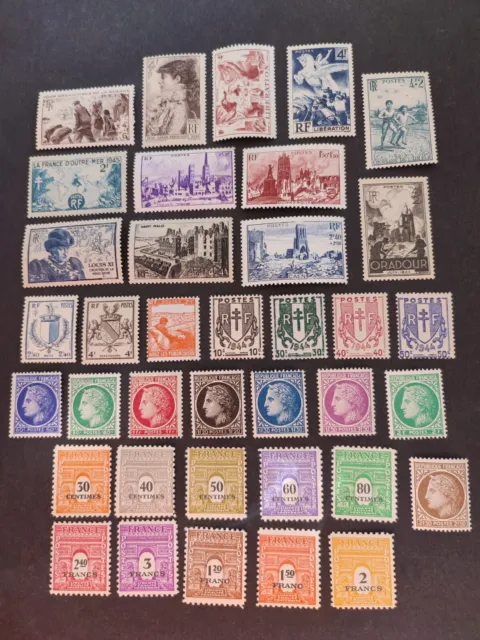 ***Timbres De France***    Joli Lot De L Annee 1945**  Neuf Sans Charniere