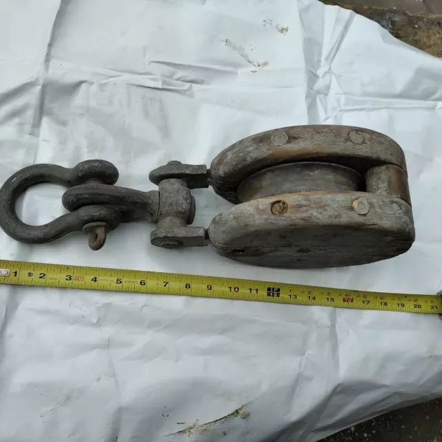 Vintage Working Large Snatch Block ; Schooners; Tall Ships