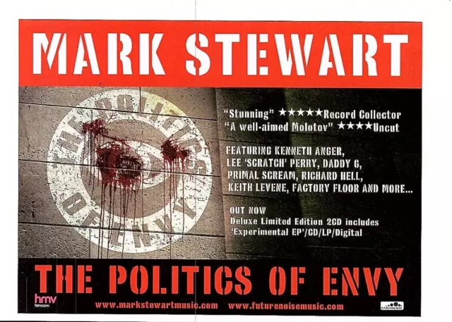 (Moj4) Album Advert 5X8" Mark Stewart : The Politics Of Envy