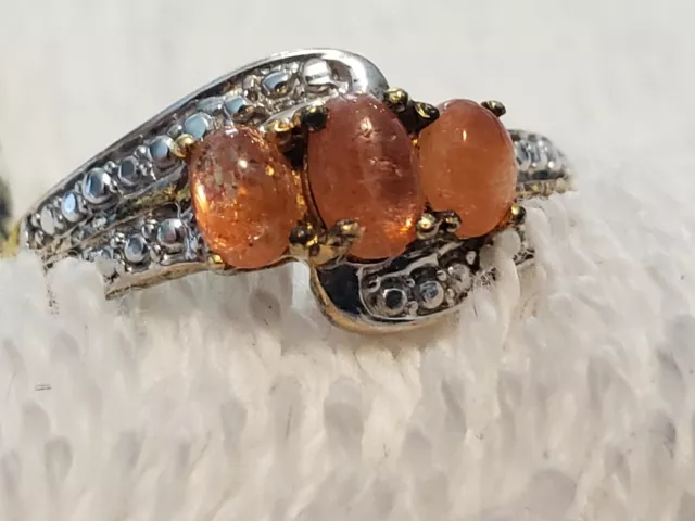 Sunstone 14k Gold Over Sterling Silver Ring - Size 6