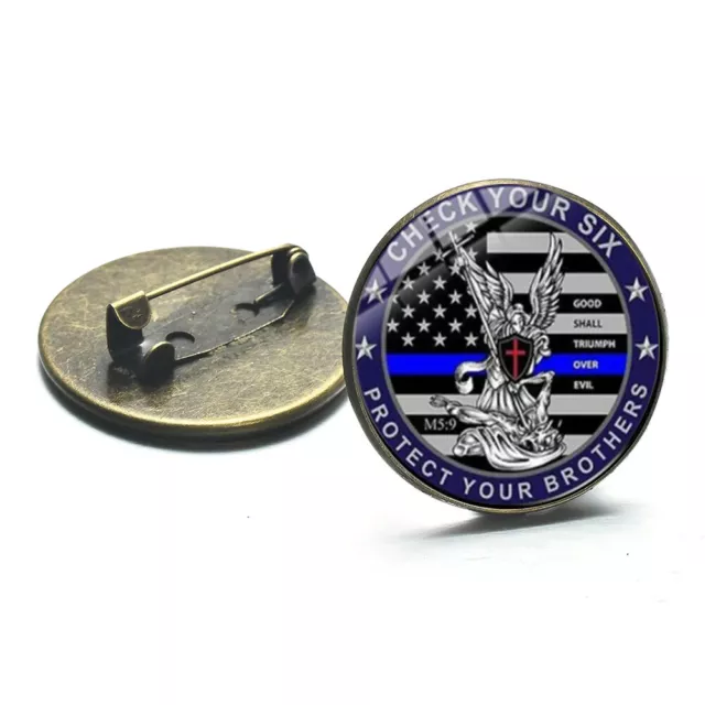 Protector St Michael-  the patron saint of Law Enforcement Police badge pin #3