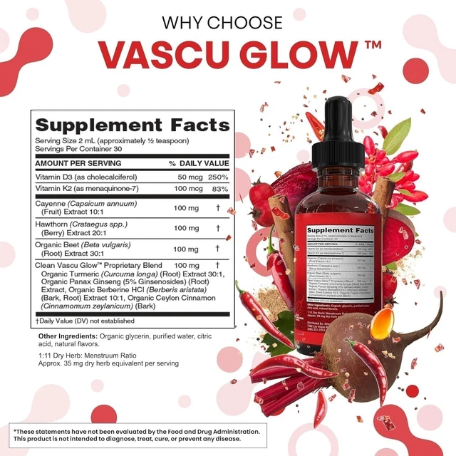 1-5X CAYENNE PEPPER Hawthorn Beet Root Turmeric Vitamins K2+D3 Drops 60 ...
