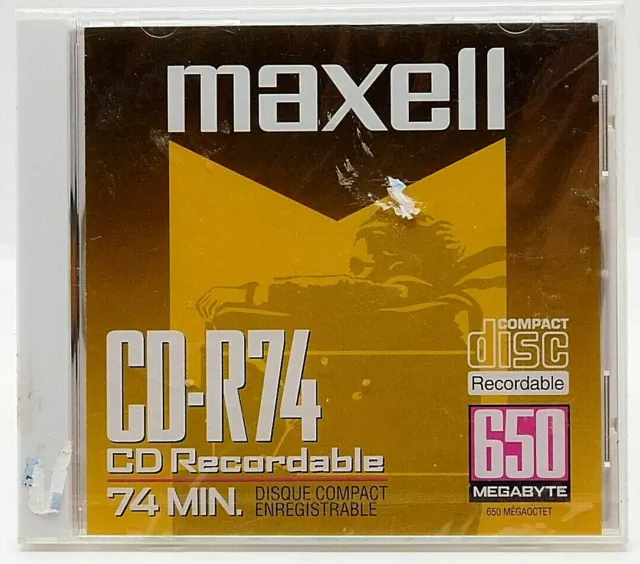 CDR Maxell CD-R74 CD Recordable 74 Minutes 650 Megabyte
