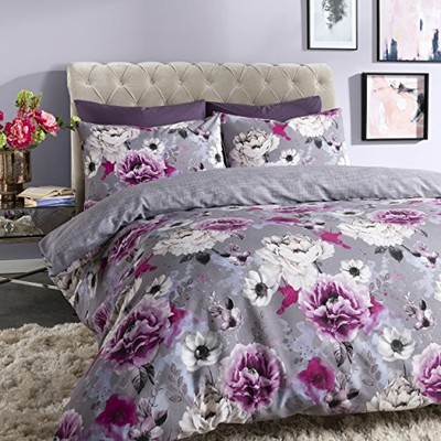 Set copripiumino grigio e viola Paloma Grey Doppio 