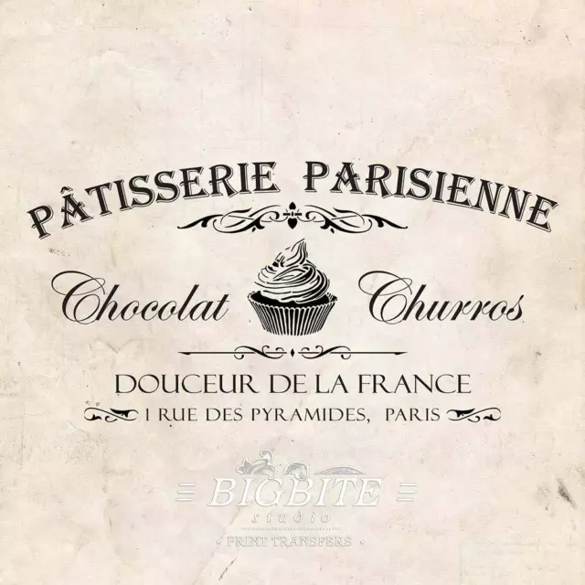 WATER DECAL: French Cupcake Paris Patisserie (Furniture Print Transfer) #077