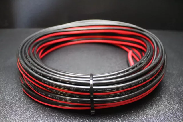 8 Gauge Red Black Zip Wire 50 Ft Awg Cable Power Ground Stranded Copper 50Ft