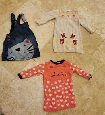 GIRLS INFANT BUNDLE AGE 9-12 & 12-18 MTHS NEXT M&co CHRISTMAS Dress Cat dress