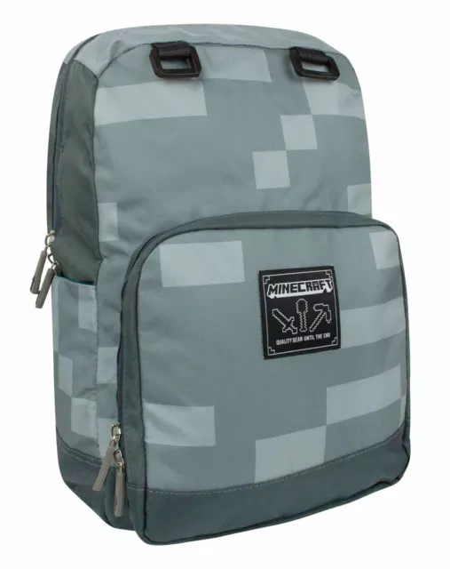 Minecraft Creeper Rucksack Rucksack Schultasche (Silber)