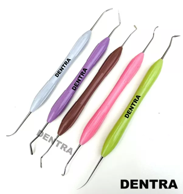 5 Pc Composite Filling Restorative Dental Instruments, Silicon Handle NEW