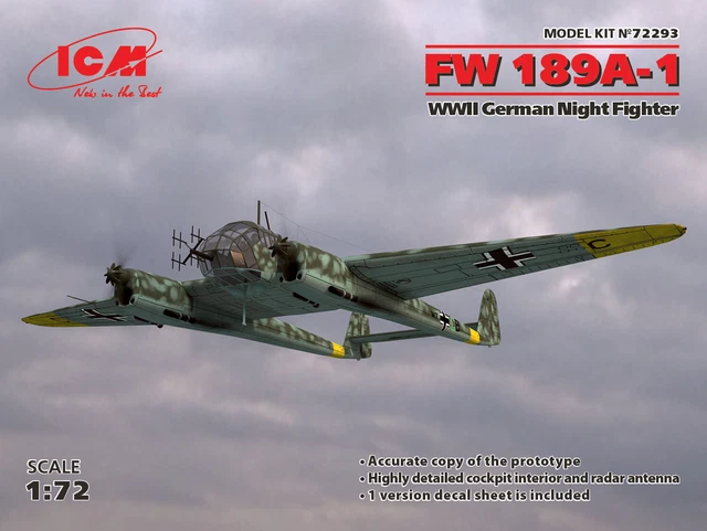 (ICM72293) - ICM 1:72 - FW 189A-1, WWII German Night Fighter