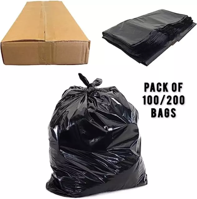 100 X Clear Refuse Sacks 140G Large Bin Liners Rubbish Waste Recycling Bags  90L
