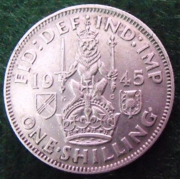 GEORGE VI  SILVER SHILLING  ( 50% Silver )  British 1s Coin.   354